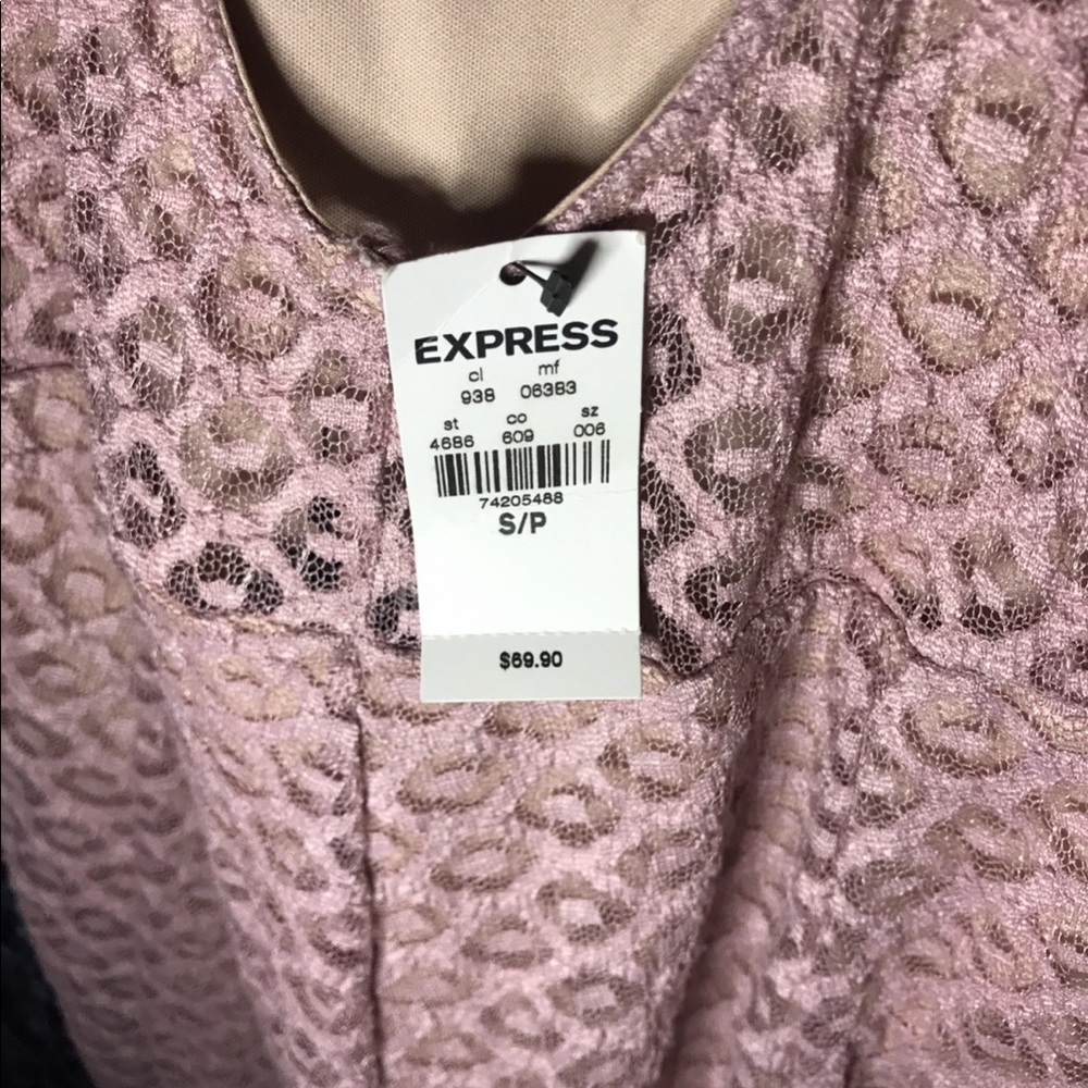 NWT! Express Pink Lace and Tulle Romper Size Small